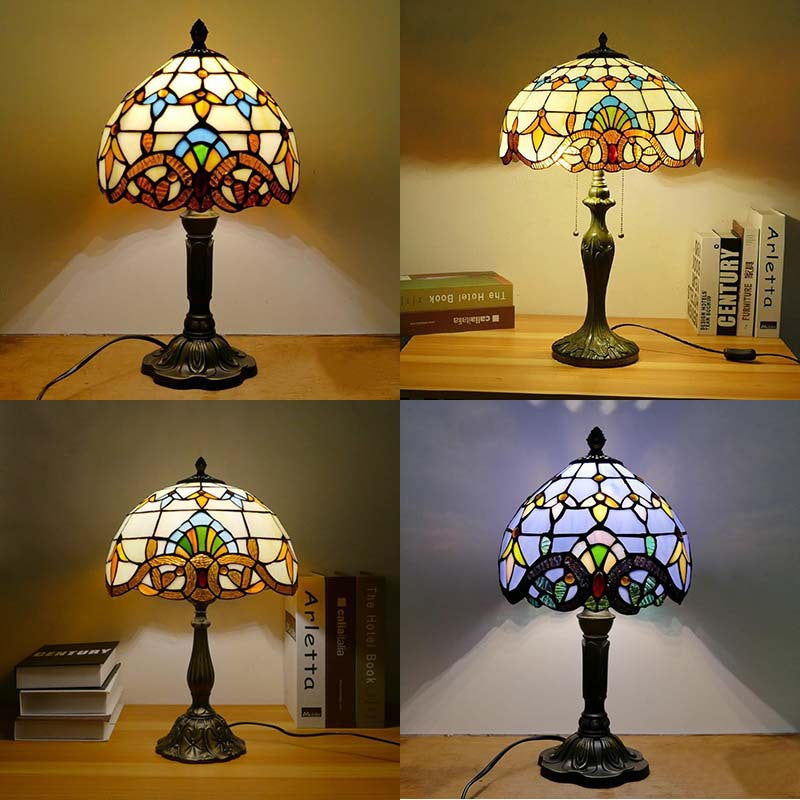 bedside table lamp creative stained glass cute bedroom bedside lamp resin simple art table lamp
