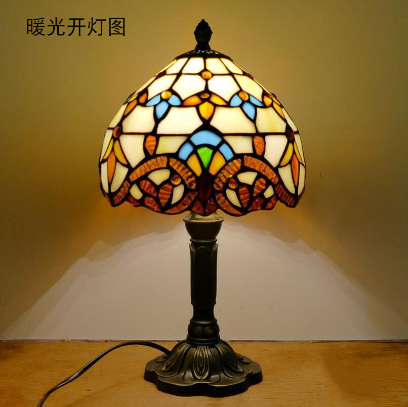 bedside table lamp creative stained glass cute bedroom bedside lamp resin simple art table lamp