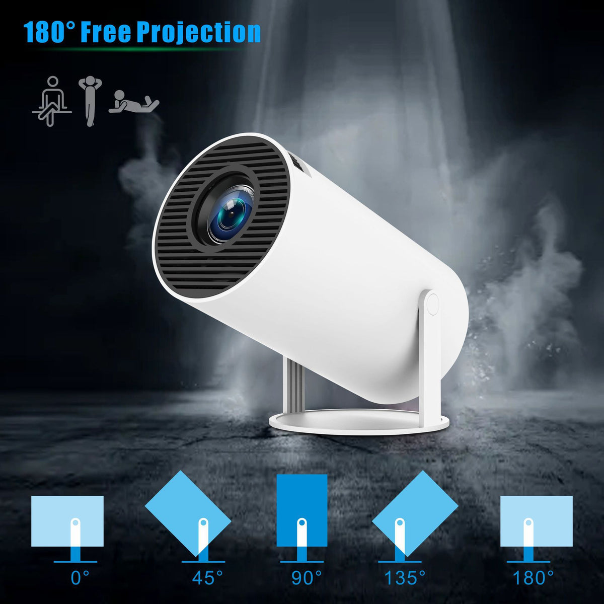 Wired same-screen TYPEC rechargeable portable home commercial high-definition projector